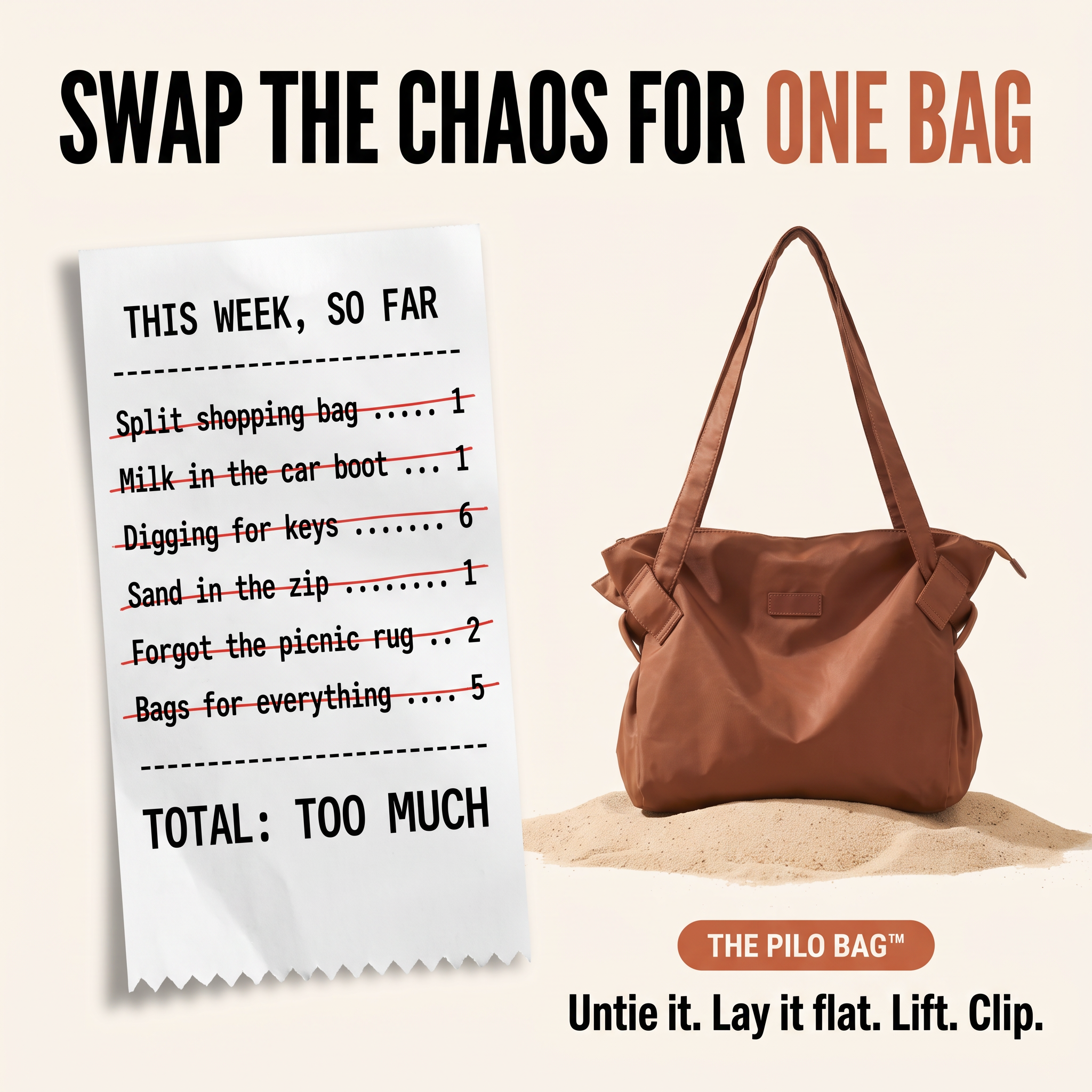 Swap the chaos for one bag